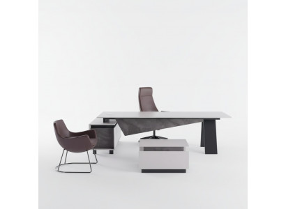 Grijze kantoorinrichting bureau dressoir kantoormeubilair Modern Hout