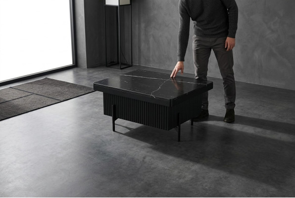 Zwarte kantoortafel salontafel kantoormeubeldesign tafels bijzettafels