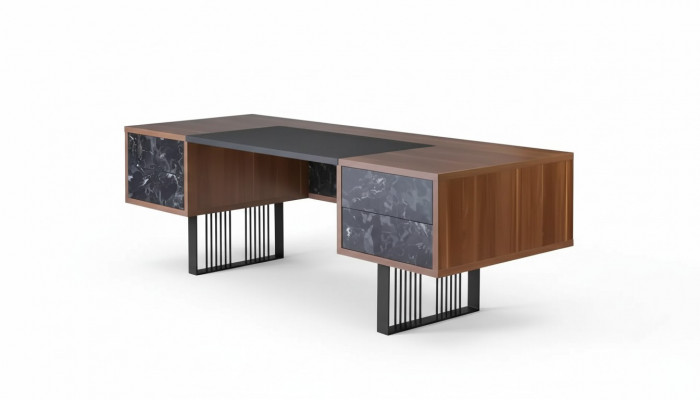 Massief houten bureau kantoormeubelen kantoorinrichting designmeubelen