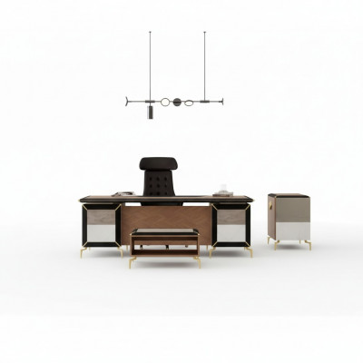 Moderne kantoormeubelen, dressoir, bureau, hoekbureau, ladekast.