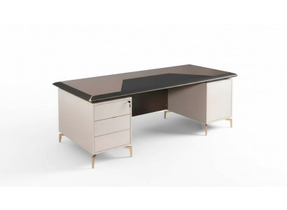 Kantoormeubels Chef Bureau RVS poten Tafel met laden Houten meubels
