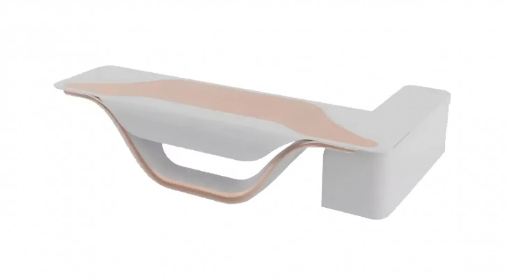 Een luxueuze set voor een hoogwaardig kantoor in futuristische stijl.