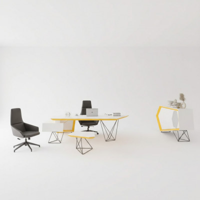 Werkkamer bureau Hoekbureau Salontafel Dressoir Modern Wit