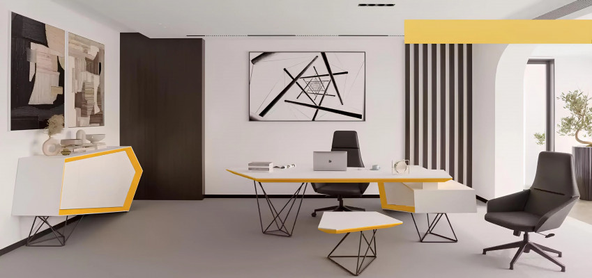 Hoekbureau Werk Schrijf Kantoor Tafel Luxe Designer Meubels Wit