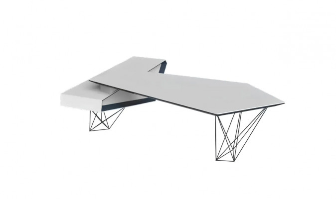 Hoekbureau Werk Schrijf Kantoor Tafel Luxe Designer Meubels Wit