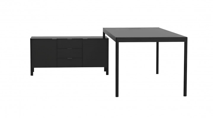 Hoekbureau Dressoir Salontafel Moderne hout zwarte thuiswerkplek