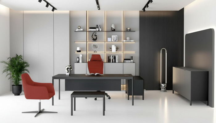 Hoekbureau Dressoir Salontafel Moderne hout zwarte thuiswerkplek