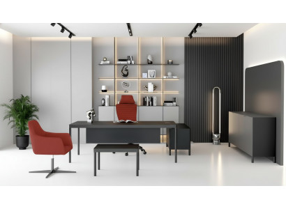 Hoekbureau Dressoir Salontafel Moderne hout zwarte thuiswerkplek