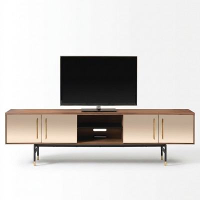 Lowboard tv-meubel Wandkast bruin tv Design Luxe Houten Meubels 260cm