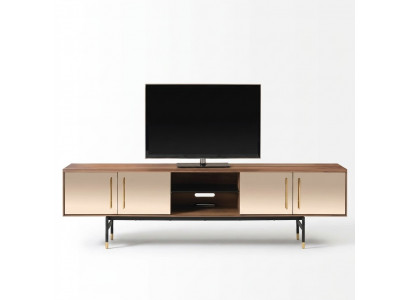 Lowboard tv-meubel Wandkast bruin tv Design Luxe Houten Meubels 260cm