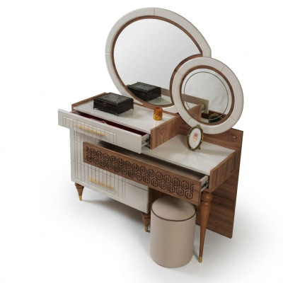 Slaapkamer set Commode met spiegel Houten meubelgroep Nieuw