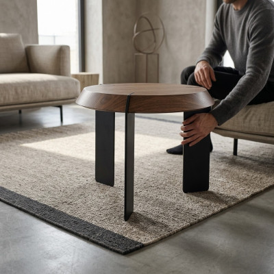Ronde bijzettafels luxe design bruin tafel koffie woonkamer nieuw