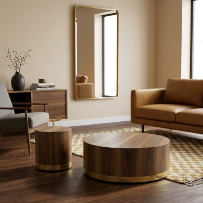 Salontafel Tafel Bijzettafel Woonkamertafel Houten Tafels Bijzettafel Rond