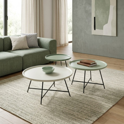 Salon tafel hout set 3 delig Koffietafel Designer Tafel Woonkamertafel