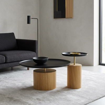 Salontafel Luxe Houten Design Tafel Bijzettafel Zwart Ronde Tafels Nieuw