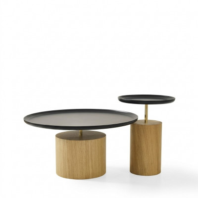 Salontafel Luxe Houten Design Tafel Bijzettafel Zwart Ronde Tafels Nieuw
