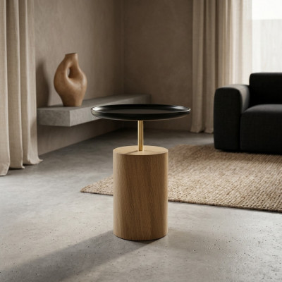 Bijzettafel Tafel Hout Bijzettafel Designmeubelen Zwart Ronde Tafel