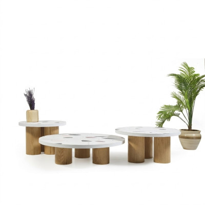 Salontafels bijzettafels Design woonkamer 3-delig. Italiaanse stijl.
