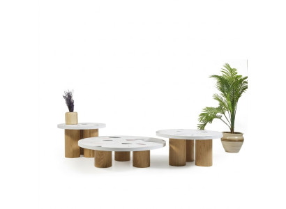 Salontafels bijzettafels Design woonkamer 3-delig. Italiaanse stijl.