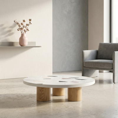 Salontafel luxe design wit houten tafel koffie bijzettafel woonkamer nieuw