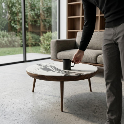 Luxe salontafel hout meubels moderne inrichting tafel bijzettafel nieuw