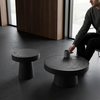 Salontafel Ronde Set 2 delig Bijzettafel Slaapkamer Tafels Design