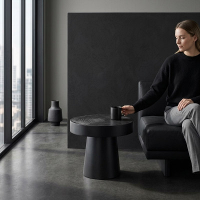 Bijzettafel Luxe salontafel Design tafel Koffietafel Zwart Woonkamer