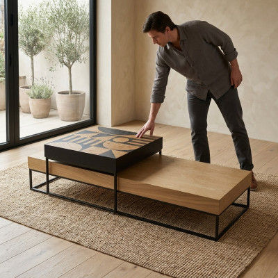 Salontafel Bruin Luxe Hout Woonkamer Design Koffietafel Meubels Nieuw