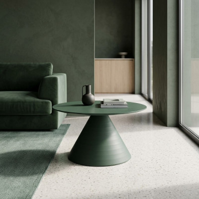 Elegante ronde grijze salontafel in moderne stijl voor de woonkamer