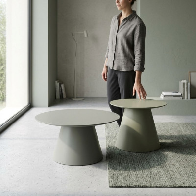 Ronde salontafelset 2-delig. Woonkamer houten bijzettafels Luxe stijl tafel