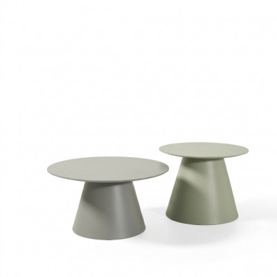 Ronde salontafelset 2-delig. Woonkamer houten bijzettafels Luxe stijl tafel