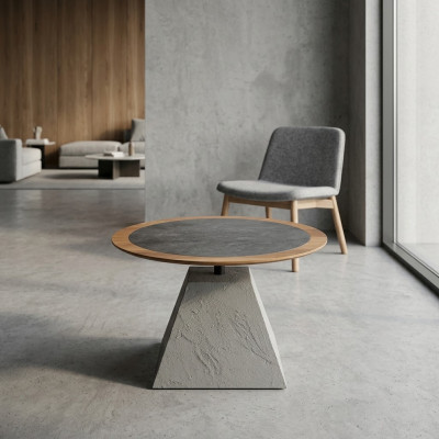 Salontafel Hout Rond Bijzettafel Ontwerp Zilver Tafel Meubels Woonkamer