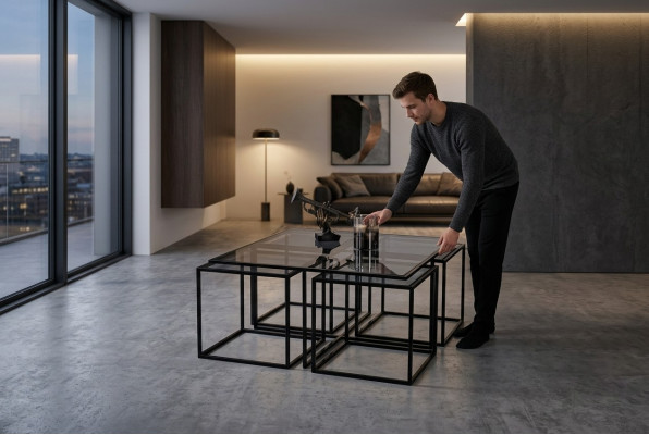 Koffietafel salontafel designertafel metalen woonkamertafel tafel