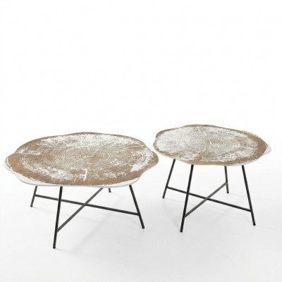 Salontafels set van 2 Salontafels Tafels Designer Rond 2-delige Bijzettafels