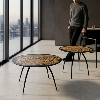 Luxe design salontafels zwart Ronde tafels Woonkamer Bijzettafel