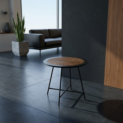Salontafel in eigentijdse stijl met tafelblad van natuurlijk houten imitatie