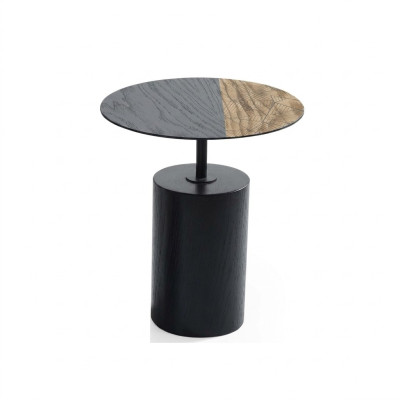 Bijzettafel Ronde Tafel Salontafel Ontwerp Hout Zwart Woonkamer Tafel