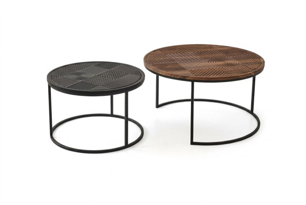 Moderne tafels Ontwerper Luxe Bijzettafel Nieuwe Salontafels Tafel 2 delen Bruin