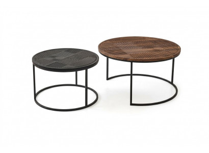 Moderne tafels Ontwerper Luxe Bijzettafel Nieuwe Salontafels Tafel 2 delen Bruin