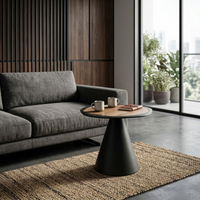 Ontwerper salontafel Bijzettafel Woonkamer Zwart Tafel Meubels Rond
