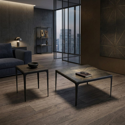 Luxury salontafel Vierkante tafel meubels Inrichting Woonkamer Zwart