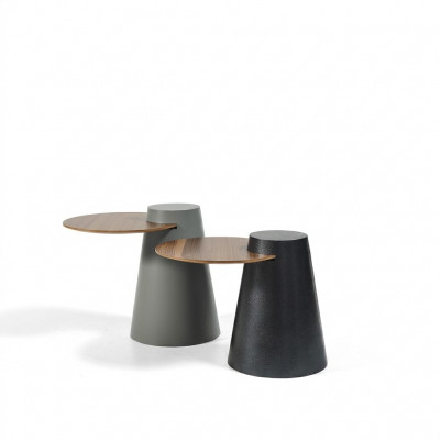 Stel 2x salontafels koffietafels bijzettafels ontwerper ronde glazen tafels.