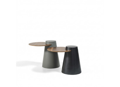 Stel 2x salontafels koffietafels bijzettafels ontwerper ronde glazen tafels.