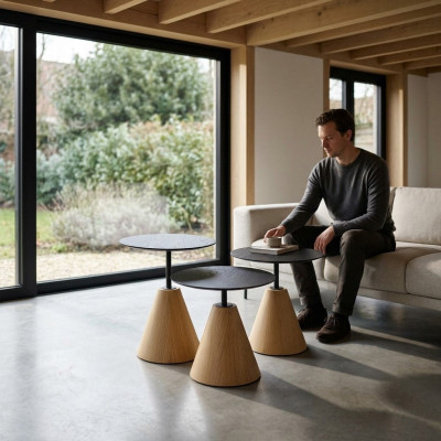 Luxe woonkamer salontafels design tafels 3-delig. Meubels bijzettafels