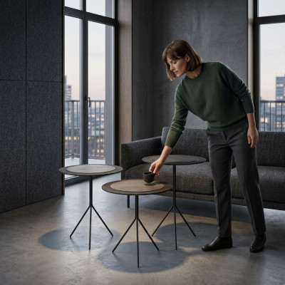 Salontafels Bijzettafels Woonkamer Modern Luxe Bruin 2-delig.