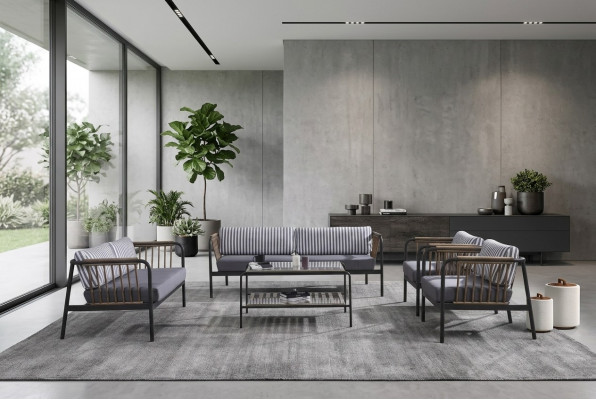 Bankstel 3 2-zits luxe driezits fauteuil design meubelset 5-delig Grijs Nieuw
