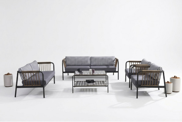 Bankstel 3 2-zits luxe driezits fauteuil design meubelset 5-delig Grijs Nieuw