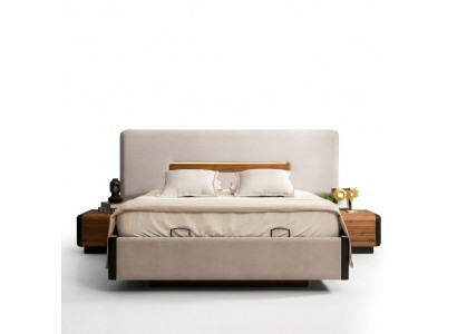 Bed Meubels Ontwerp Bedden Tweepersoonsbed Luxe Slaapkamer Textiel Hout Nieuw