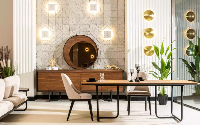 Luxe dressoir spiegel houten console groep laden commodes consoles