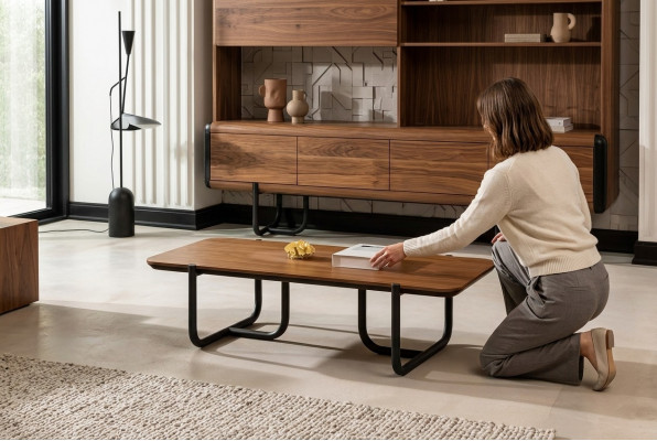 Salontafel Woonkamer Ontwerp Tafel Bijzettafels Meubels Bruin Tafels Hout